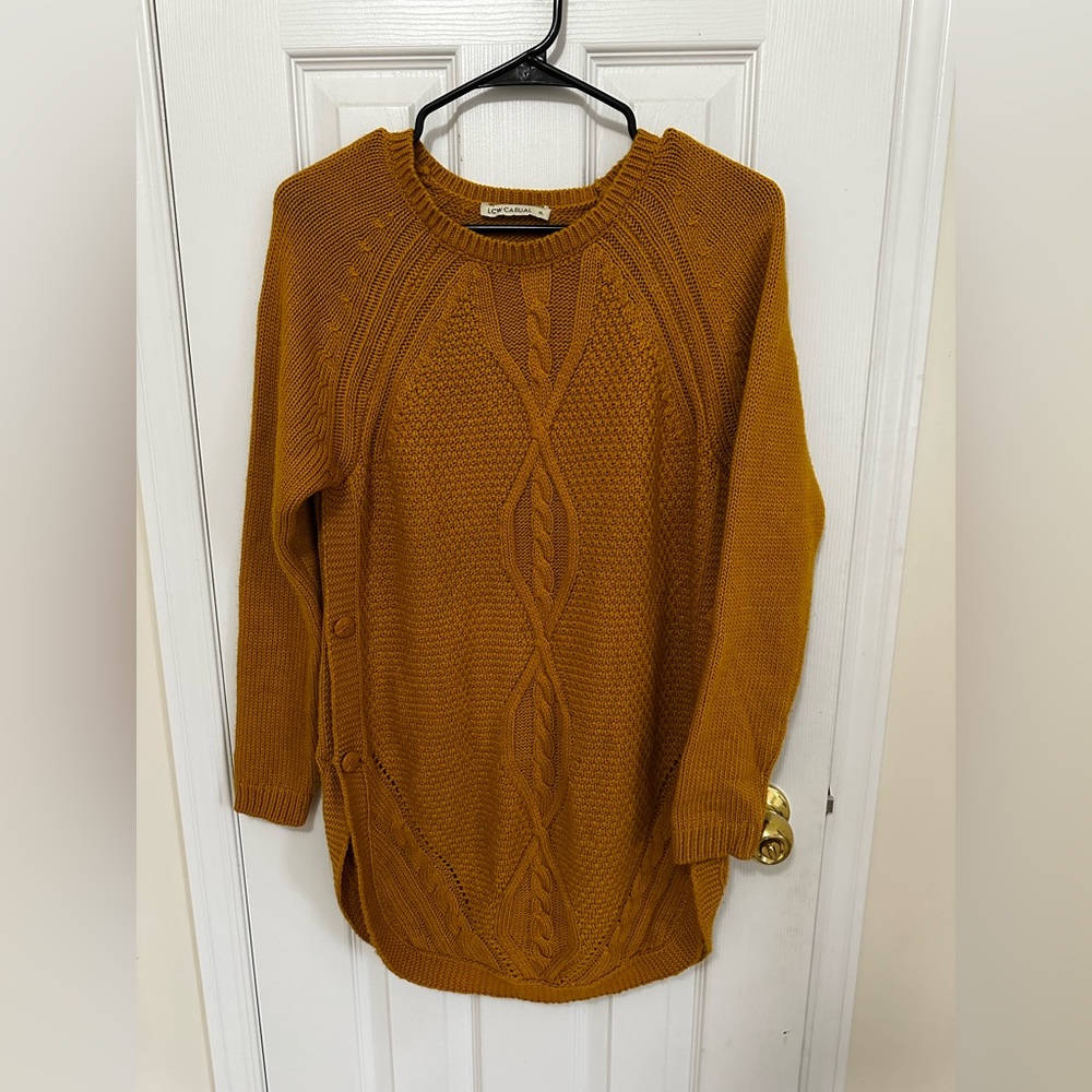 LCW Casual Mustard Yellow Knit Sweater